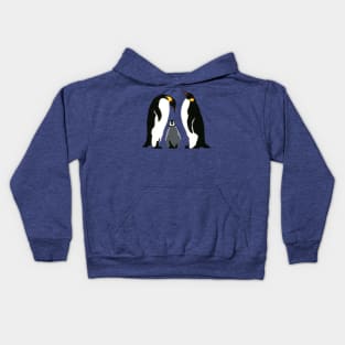 THREE EMPEROR PENGUINS Kids Hoodie